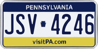 PA license plate JSV4246