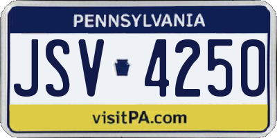 PA license plate JSV4250