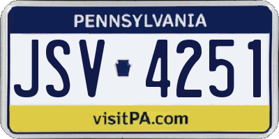 PA license plate JSV4251