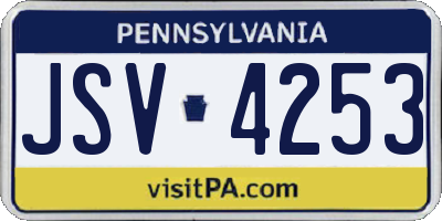 PA license plate JSV4253