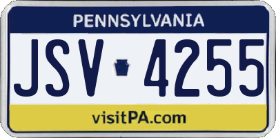 PA license plate JSV4255
