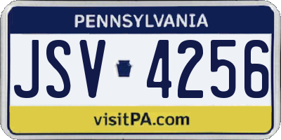 PA license plate JSV4256