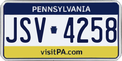 PA license plate JSV4258