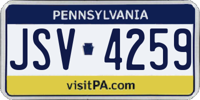 PA license plate JSV4259