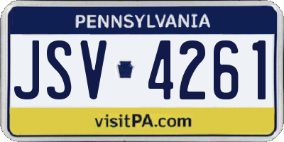 PA license plate JSV4261
