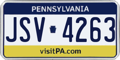 PA license plate JSV4263