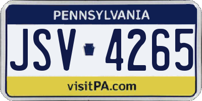 PA license plate JSV4265