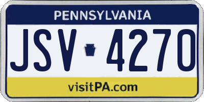 PA license plate JSV4270