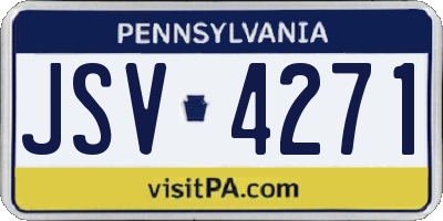 PA license plate JSV4271