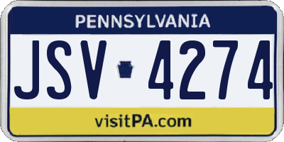 PA license plate JSV4274