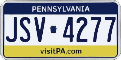 PA license plate JSV4277