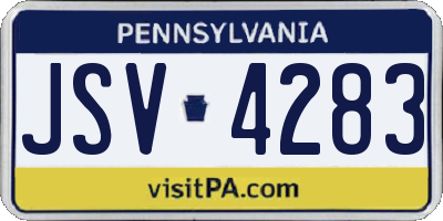 PA license plate JSV4283