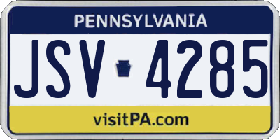 PA license plate JSV4285