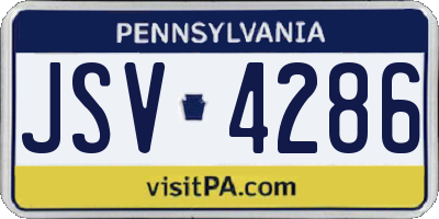 PA license plate JSV4286