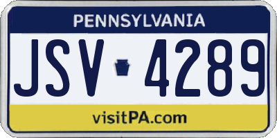 PA license plate JSV4289