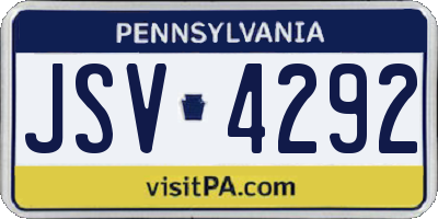 PA license plate JSV4292