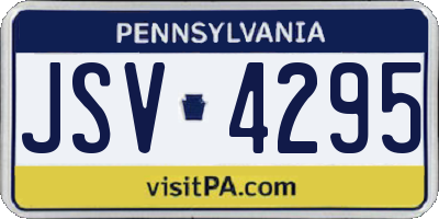 PA license plate JSV4295