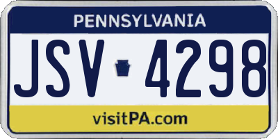 PA license plate JSV4298