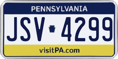PA license plate JSV4299