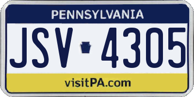 PA license plate JSV4305