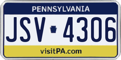 PA license plate JSV4306