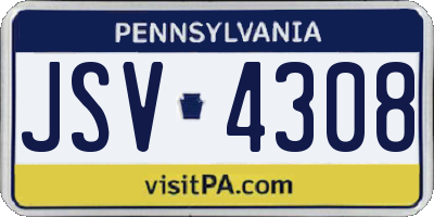 PA license plate JSV4308