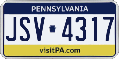 PA license plate JSV4317