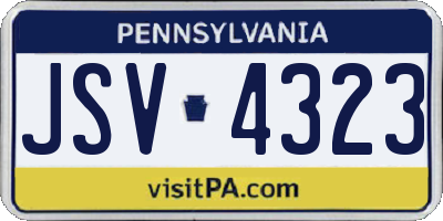 PA license plate JSV4323