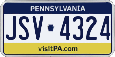 PA license plate JSV4324