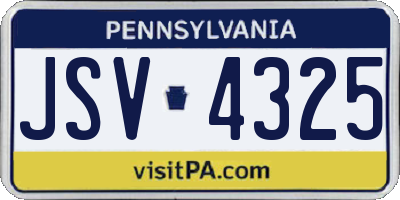 PA license plate JSV4325