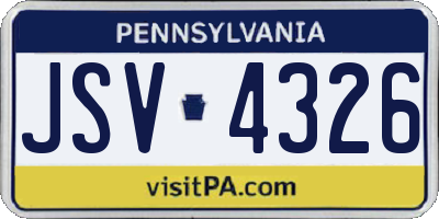 PA license plate JSV4326