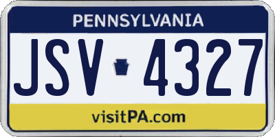 PA license plate JSV4327
