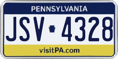 PA license plate JSV4328