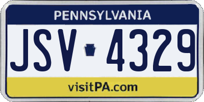 PA license plate JSV4329