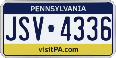 PA license plate JSV4336