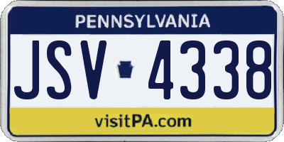 PA license plate JSV4338