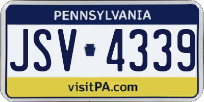 PA license plate JSV4339