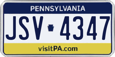 PA license plate JSV4347