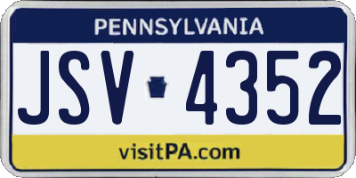 PA license plate JSV4352