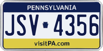 PA license plate JSV4356