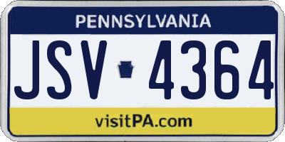 PA license plate JSV4364