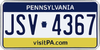 PA license plate JSV4367
