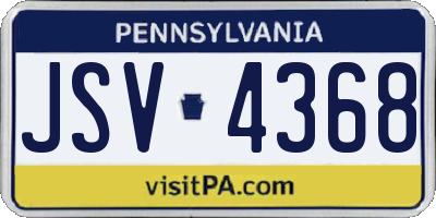 PA license plate JSV4368