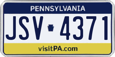 PA license plate JSV4371