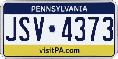 PA license plate JSV4373