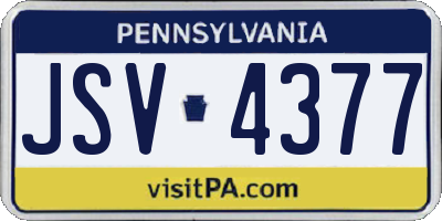 PA license plate JSV4377