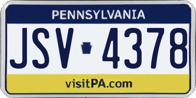 PA license plate JSV4378