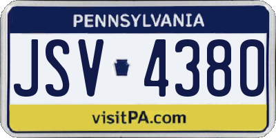 PA license plate JSV4380