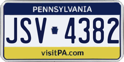 PA license plate JSV4382