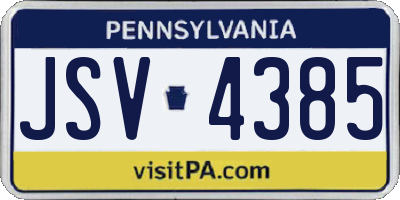 PA license plate JSV4385